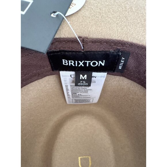 Brixton Mens Fedora Hat Tan Wool Felt Medium - Picture 10 of 12